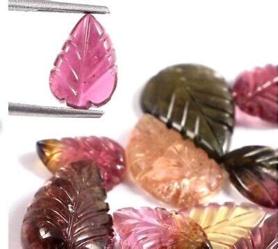 Loose Gemstones Natural Certified Bio And Multi Tourmaline Hand Carved