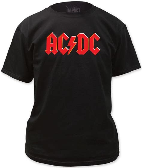 Ac Dc T Shirt Acdc Red Logo Mens Unisex Charcoal Gray Shirt Mens