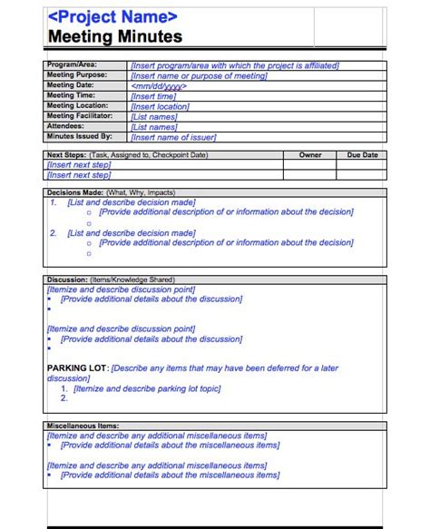 5 Best Meeting Minutes Templates Templatesvip