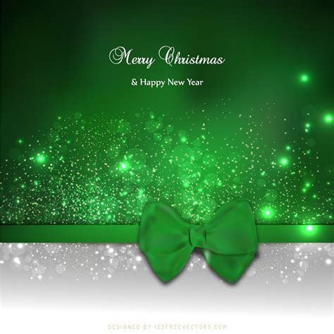 Green Christmas Greeting Card Bow Background Image Christmas Card