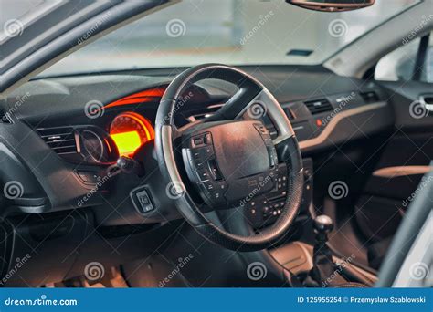 Citroen C5 interior view stock photo. Image of inwards - 125955254