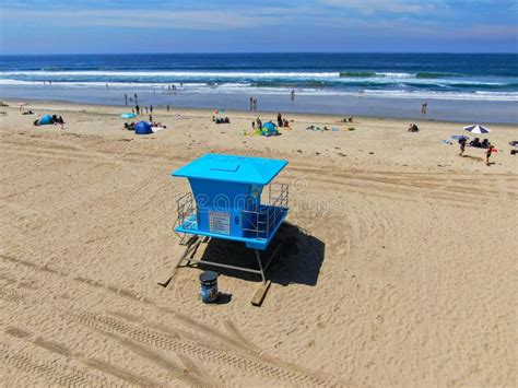 Aerial View Lifeguard Tower On The Huntington Beach Editorial Photo