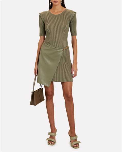 Jonathan Simkhai Gianina Vegan Leather Rib Knit Mini Dress Shopstyle