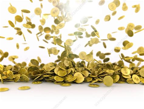 Gold coins, illustration - Stock Image - F021/8198 - Science Photo Library