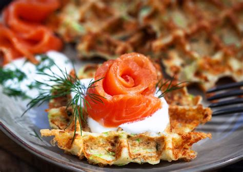 Gaufres maison et saumon fumé Le Panier de la Ferme