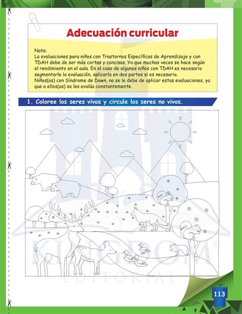 CIENCIAS NATURALES 1er Grado 1 Kingdom Editorial Página 115 Flip