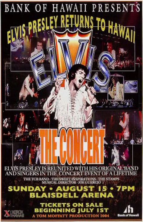 Elvis Presley Vintage Concert Poster From Blaisdell Arena Aug 15 2004