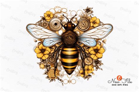 Steampunk Bee Sublimation Clipart Graphic By Graftify · Creative Fabrica