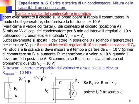 Ppt Esperienza N Carica E Scarica Di Un Condensatore Misura Della