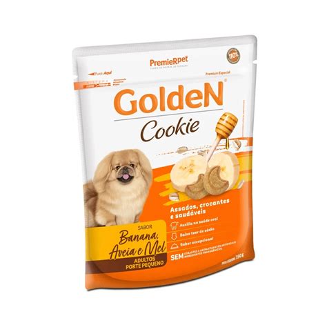 Biscoito Golden Cookie para Cães Adultos Sabor Banana Aveia e Mel 350g