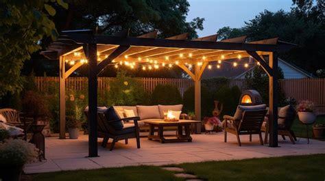 Premium AI Image | A photo of a backyard with a decorative pergola ...