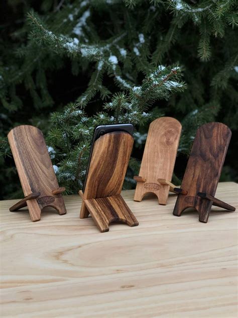 Walnut Phone Stand Wooden Smartphone Holder Walnut Phone Holder