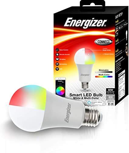 Energizer Connect Smart A19 LED White Multi Color RGB Light Bulb With