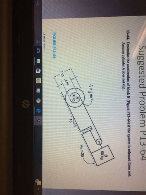Solved Determine the acceleration of block B(Figure P13-64) | Chegg.com