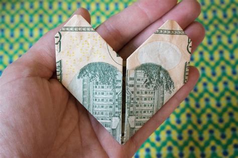 How To Fold A Dollar Bill Into An Origami Heart Hgtv