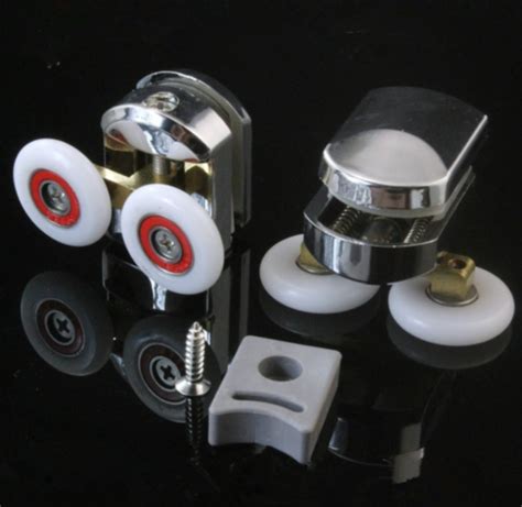 Uk 4x Twin Shower Door Wheels Heavy Duty Zinc Alloy Top Bottom Rollers Runners Ebay