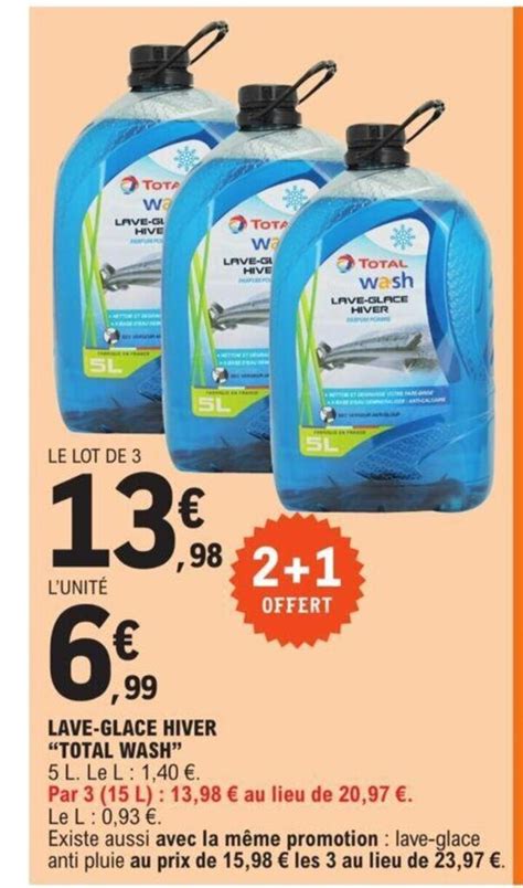 Promo Lave Glace Hiver Total Wash Chez E Leclerc