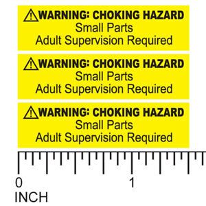 1000 Warning Choking Hazard Stickers Small Parts Adult Supervision ...