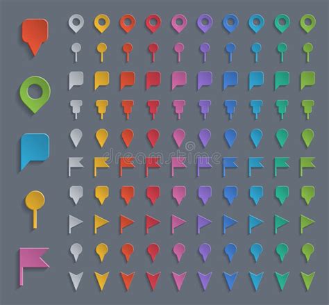 Colorful Navigation Pins Stock Vector Illustration Of Pictograms