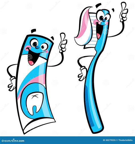 Cartoon Toothpaste And Toothbrush