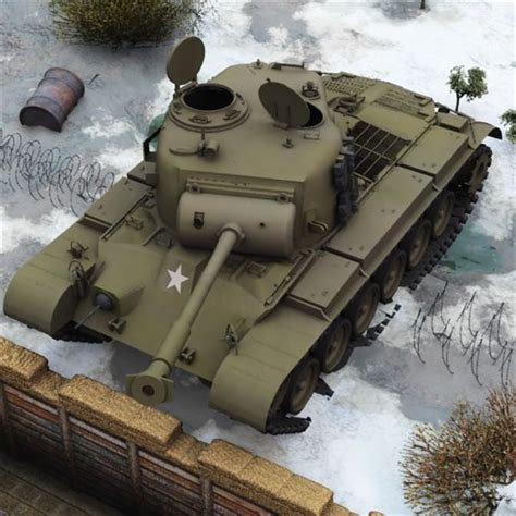 Pershing M26 Tank Poser 3D Model rigged .pz3 .pp2 - CGTrader.com