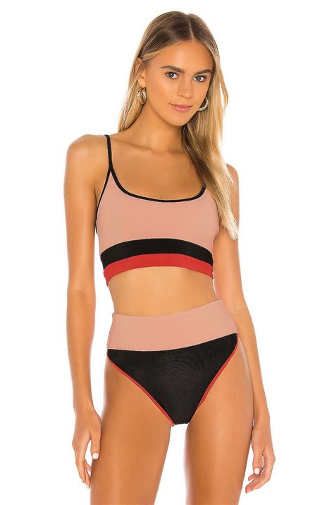 BEACH RIOT Eva Bikini Top In Baby Pink Love Red REVOLVE