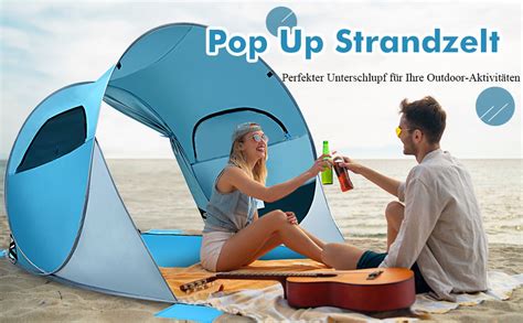 Gymax Pop Up Strandzelt F R Personen Automatische Strandmuschel Uv