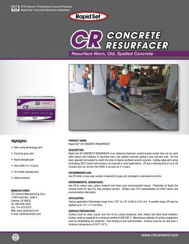 Cementall Cts Cement Rapid Set Pdf Catalogs Documentation