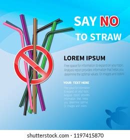 Stop Using Plastic Straws Stop Plastic Stock Vector Royalty Free