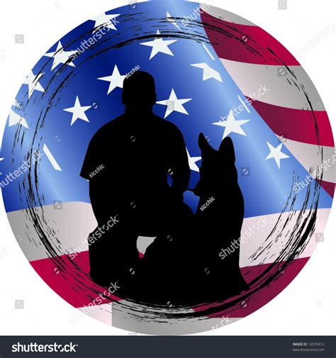 Man His German Shepherd Stock Vector (Royalty Free) 12076312 | Shutterstock