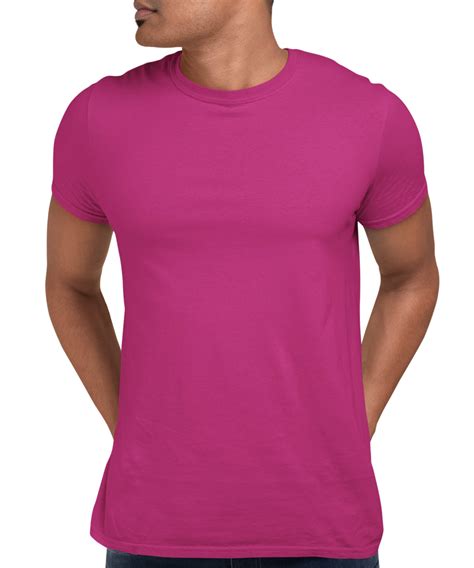 Medle Solid Pink Mens T Shirt Regular Fit Elegant Cotton Tee Medle