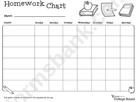 Homework Chart Printable