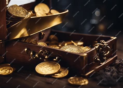 Premium Photo | A pirate treasure with gold coins