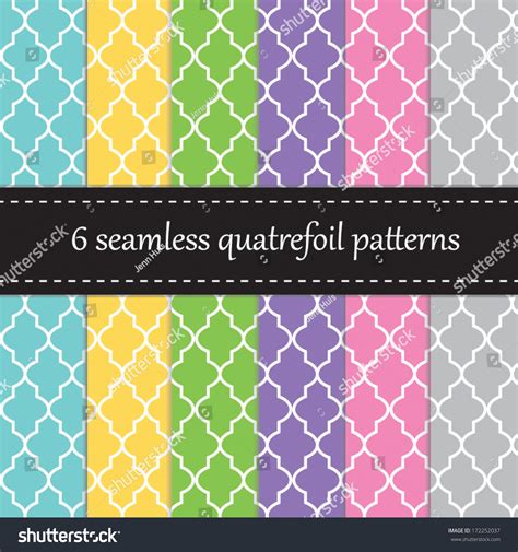 Six Seamless Geometric Patterns Quatrefoil Design Stock Vector Royalty