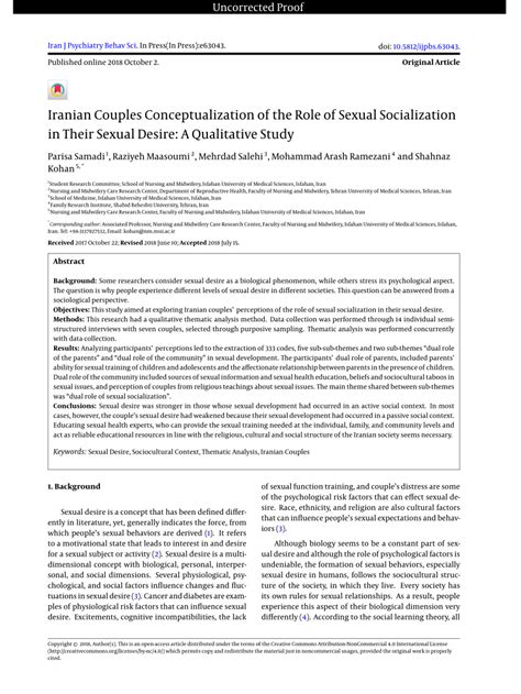 Pdf Iranian Couples Conceptualization Of The Role Of Sexual