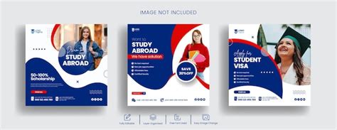 Premium Vector Study Abroad Social Media Banner And Study Visa