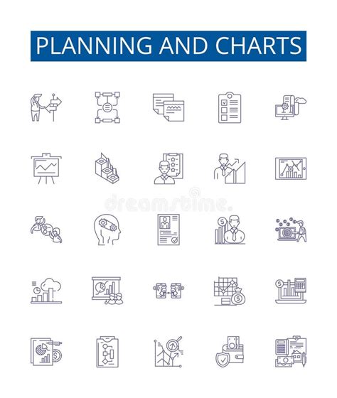 Conjunto De Signos De Iconos De Línea De Planeamiento Y Gráficos