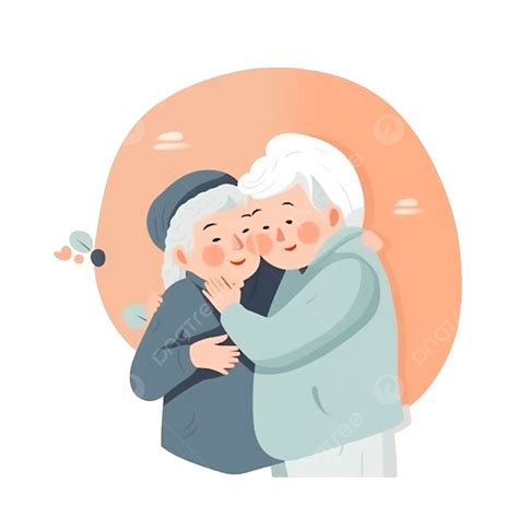 Dibujos Animados Lindo Del Beso Del Día De Los Abuelos Png Día De Los