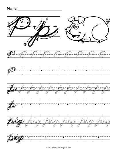 Cursive P Worksheet