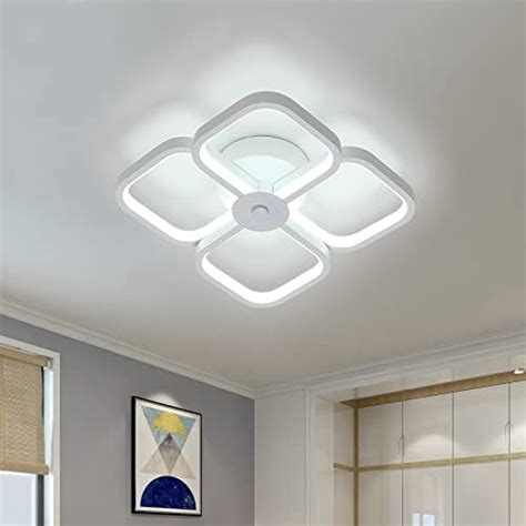 Plafonnier Led Moderne Simple Blanc Double Couche Carr Croix Lampe De