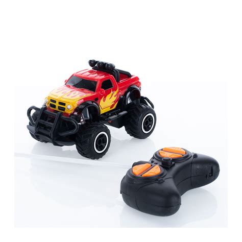 Monster Truck Flame Red 6 Inch Durable Acrylic Remote Control Toy Vehicle