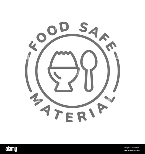 Food safe material line label. Vector outline sticker for food safety Stock Vector Image & Art ...