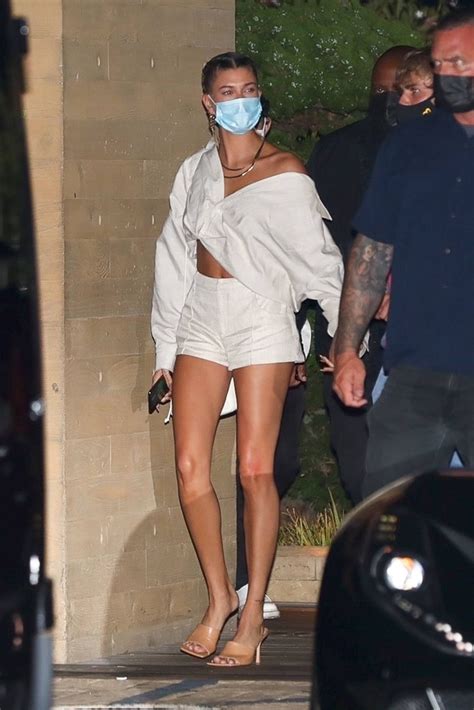 Hailey Bieber Leggy In Shorts 12 Hot Celebs Home