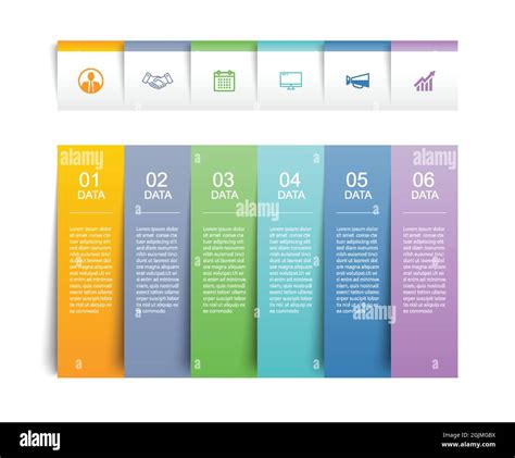 plantilla de índice en papel de la ficha infografía de datos de 6