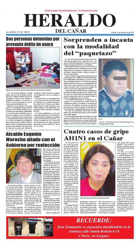 Periódico Digital El Heraldo By Noticias Del Cañar Issuu