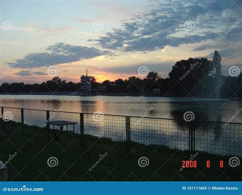 Belgrade Serbia Ada Ciganlija City Beach at Sunset Stock Image - Image ...