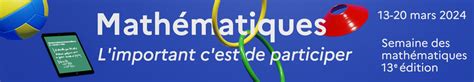 Semaine Des Math Matiques Du Au Mars Math Matiques