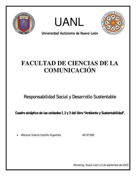 Cuadro Sinoptico Responsabilidad Social S Uanl Universidad Aut Noma