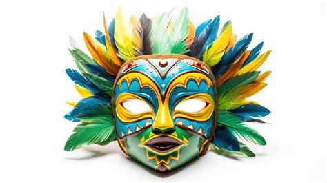 Premium Photo Brazilian Mask Isolated On White Background Generative Ai