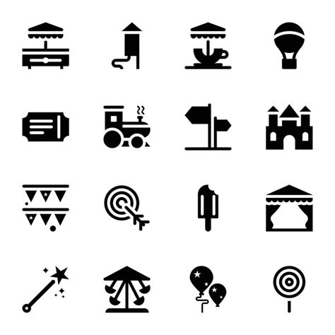 Theme Park Glyph Icons 24103809 Vector Art At Vecteezy